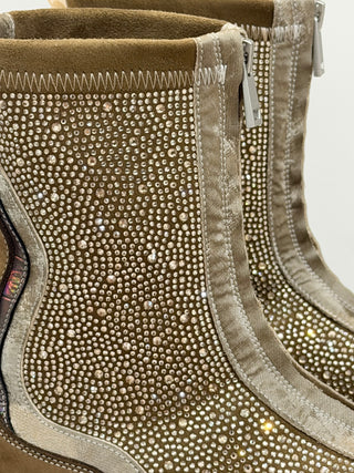 Stivaletti Luster con strass oro Joia Paris