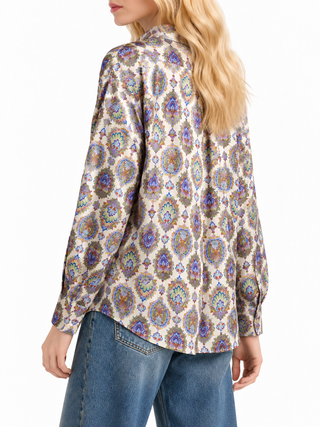 Camicia Flau in crepe de chine di seta stampato Momonì