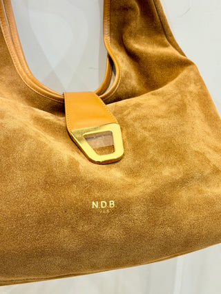 Borsa Kate media in camoscio color sequoia