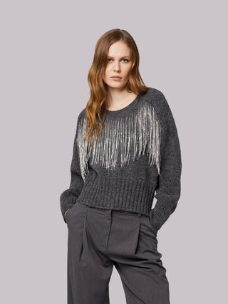 Maglia con frange chains Alpha Studio