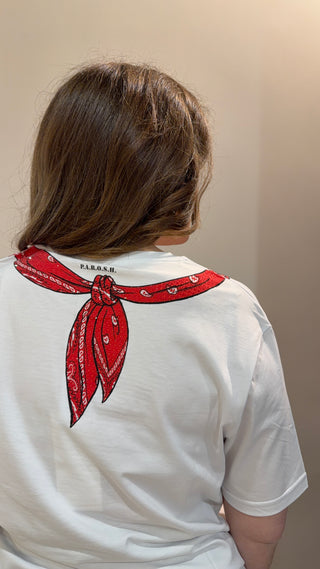 T-Shirt Bandana con stampa rossa Parosh