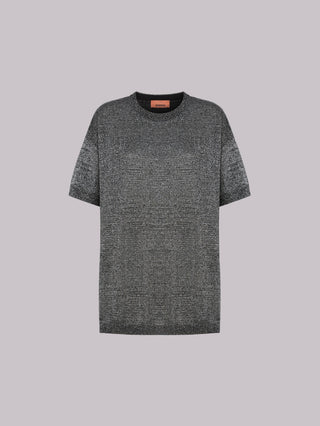 Maglia boxy girocollo in lamé Missoni