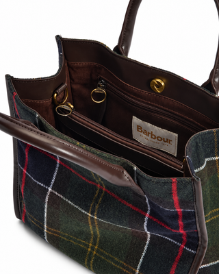 Borsa tote Barrhill in tartan Barbour
