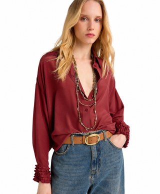 Camicia morbida Gosa in crèpe de chiene di seta unita Momonì