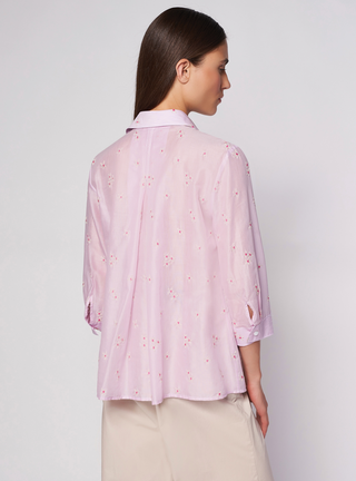 Camicia in misto cotone con motivo floreale Camicetta Snob