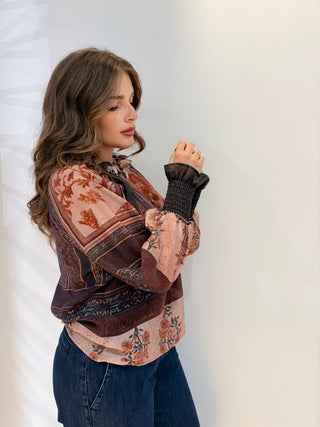 Camicia Romantica in tencel fantasia Amosa