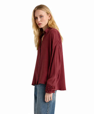 Camicia morbida Gosa in crèpe de chiene di seta unita Momonì