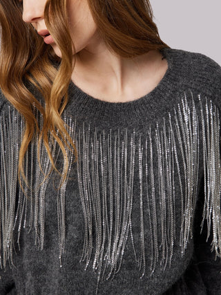 Maglia con frange chains Alpha Studio