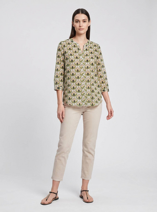 Camicia in cotone con motivo floreale Camicetta Snob