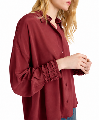 Camicia morbida Gosa in crèpe de chiene di seta unita Momonì