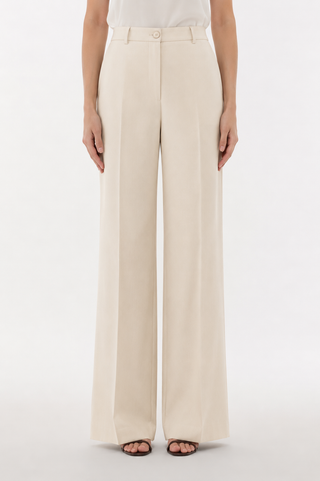 Pantalone palazzo in viscosa beige Parosh