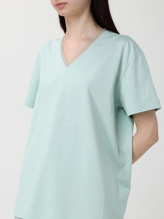 T-shirt scollo V con dettagli in prezioso monile Fabiana Filippi