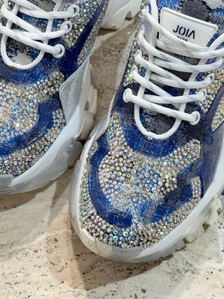 Sneakers con strass variante blu Joia Paris