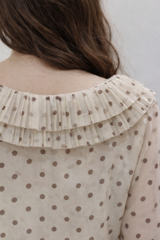 Camicia fantasia pois in seta con rouches Parosh