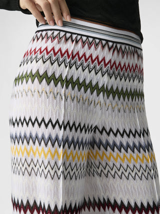 Pantalone ampio in viscosa e cotone motivo zig zag Missoni