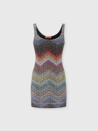Mini Dress in maglia zig zag greca con paillettes Missoni