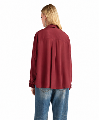 Camicia morbida Gosa in crèpe de chiene di seta unita Momonì