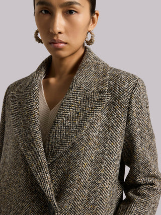 Cappotto midi in resca di lana e paillettes Peserico