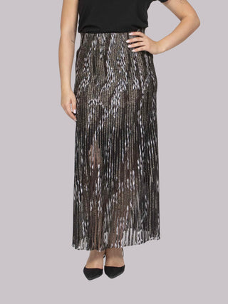 Gonna lunga plissettata in misto viscosa lurex Missoni