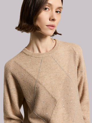Maglia con ricamo punto luce Peserico