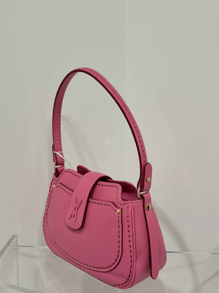 Mini-bag Duse in pelle martellata color Magenta Visonà