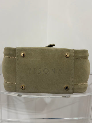 Borsa City in camoscio color Olive Visonà
