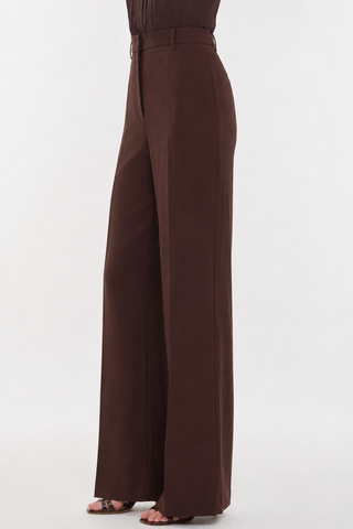 Pantalone palazzo in viscosa marrone Parosh