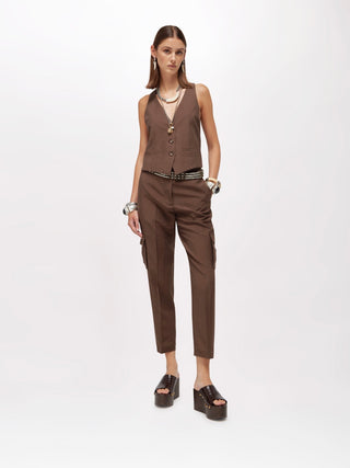 Gilet in lino con ricamo Blugirl