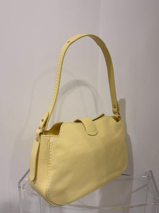Borsa Duse in pelle martellata color Canarino Visonà
