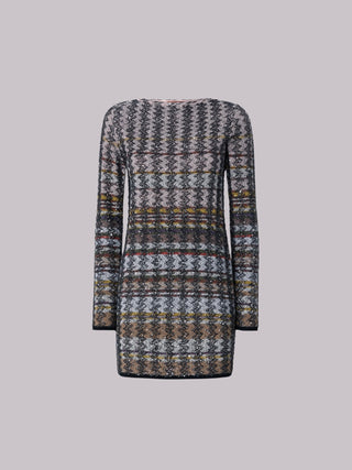 Mini abito con motivo chevron e righe Missoni