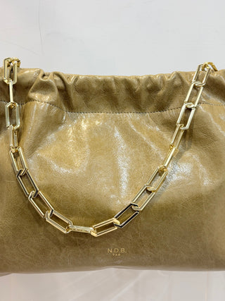 Borsa Giorgia media in pelle color kaki