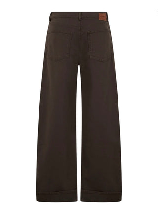 Jeans wide leg Cuoricini color marrone Parosh