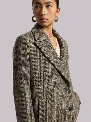 Cappotto midi in resca di lana e paillettes Peserico