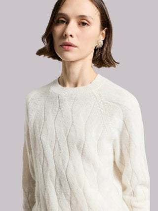 Maglia a trecce in alpaca e paillettes Peserico