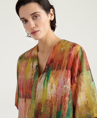 Blusa Organ in habutai stampato Momonì