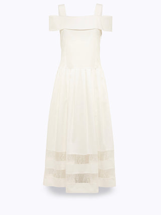 Abito midi in cotone e pizzo Blugirl