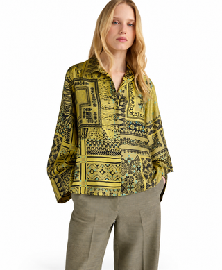 Camicia Rimma in twill di seta stampato Momonì
