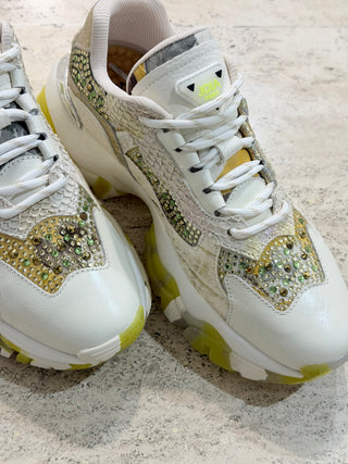 Sneakers con strass variante giallo Joya Paris