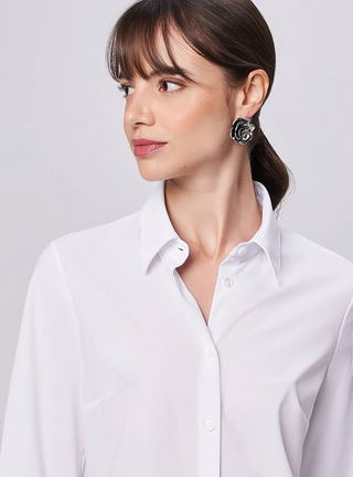 Camicia no stiro elasticizzata bianca Camicetta Snob