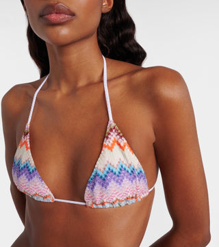 Costume bikini in viscosa lamé con macro zig zag Missoni