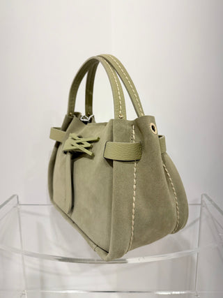 Borsa City in camoscio color Olive Visonà