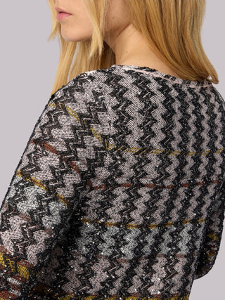 Mini abito con motivo chevron e righe Missoni