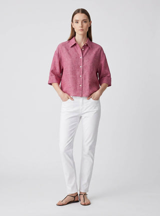 Camicia in misto lino fantasia Camicetta Snob