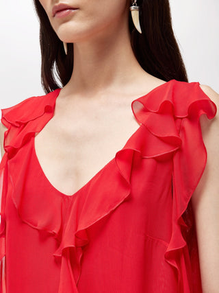 Top in georgette con volant Blugirl