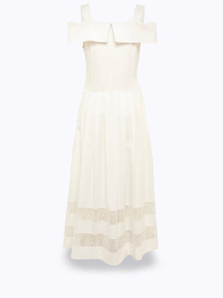 Abito midi in cotone e pizzo Blugirl