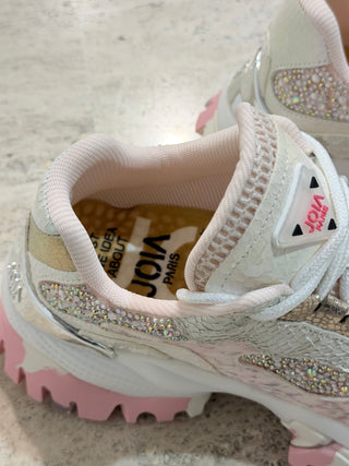 Sneakers con strass variante rosa Joya Paris