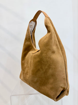 Borsa Kate grande in camoscio color sequoia