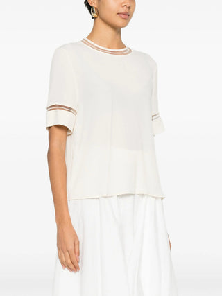 T-shirt con dettagli in brillante monile Fabiana Filippi