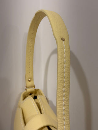 Borsa Duse in pelle martellata color Canarino Visonà