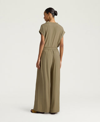 Pantalone Aspen ampio color verde salvia Momonì